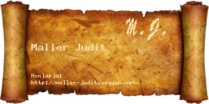 Maller Judit névjegykártya